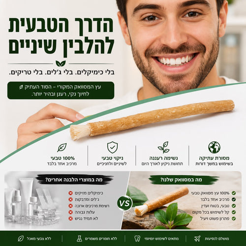 WhiteRoot מסוואק – הלבנת שיניים טבעית 100%